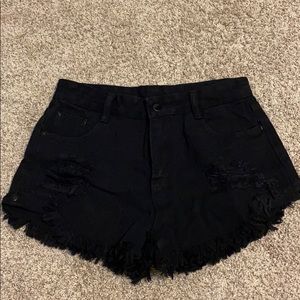 Black jean shorts from shein